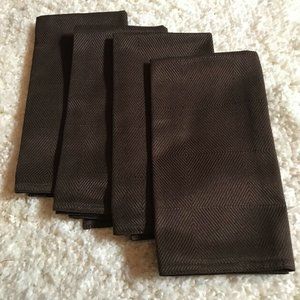 NWT Ralph Lauren HARRISON chocolate brown diamond texture Cloth Napkins Set of 4